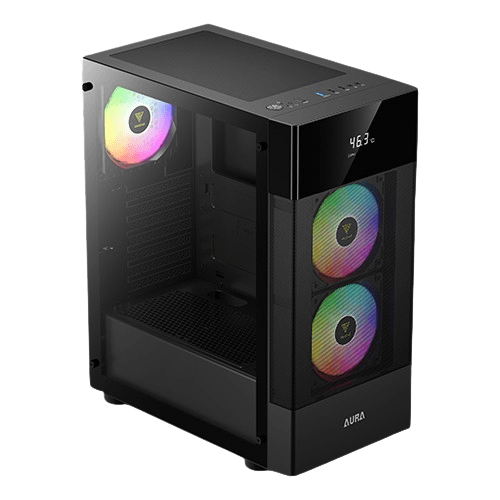 Gamdias Aura GC5 Elite With Digital Display ARGB Mid-Tower Case Black