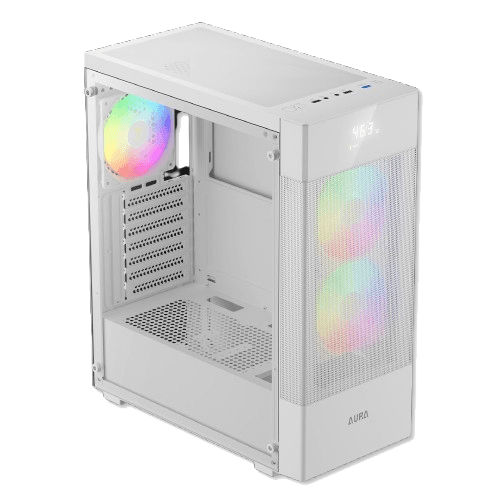 Gamdias Aura GC5 Elite With Digital Display ARGB Mid-Tower Case White