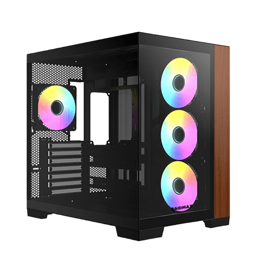 Raidmax Infinita i610 Wood ARGB Mid-Tower Gaming Case Black