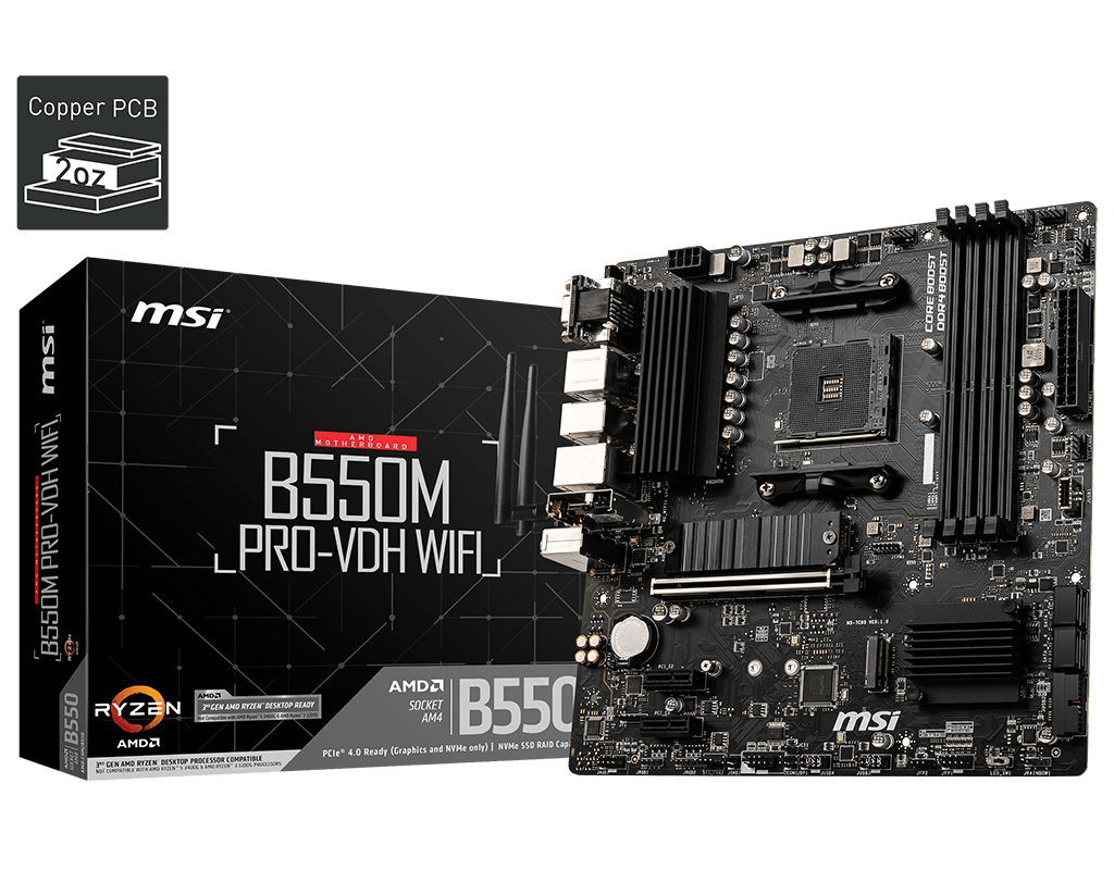 MSI B550M PRO VDH WIFI MOTHERBOARD HERO-image