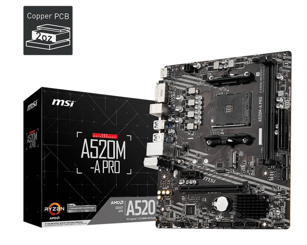 MSI A520M-A PRO MOTHERBOARD HERO-image